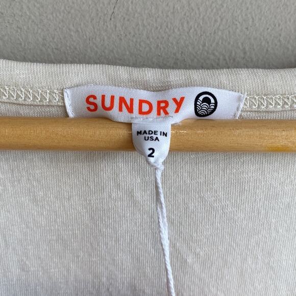 Sundry Tank Knot Midi Dress Off White 2 - Picture 2 of 8